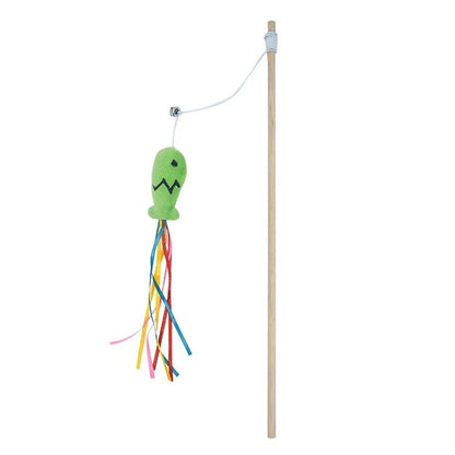 Wooden Cat Wand Toy.