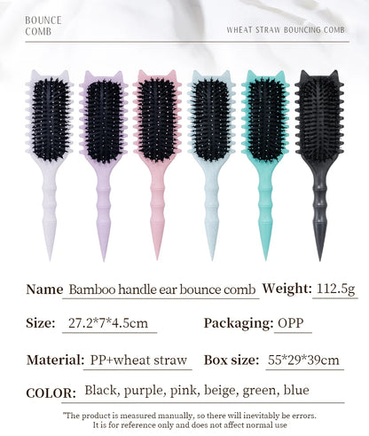 WANMEI Salon Styling Curly Hair Styling Brush Curl Hair Brush for Combing and Shaping  Curls Reduce Pulling Tools