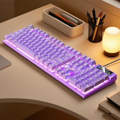 YINDIAO K500 Wired  Keyboard Gaming  Laptop Desktops PC Computer Office Accessories Low Profile Gamer Keyboards With Numpad