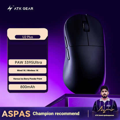 NEW ATK U2/V2 PAW3950 8K Wireless Gaming Mouse 3mode Double 39g Lightweight E-Sport Mouse Custom Accessory Computer Office Work
