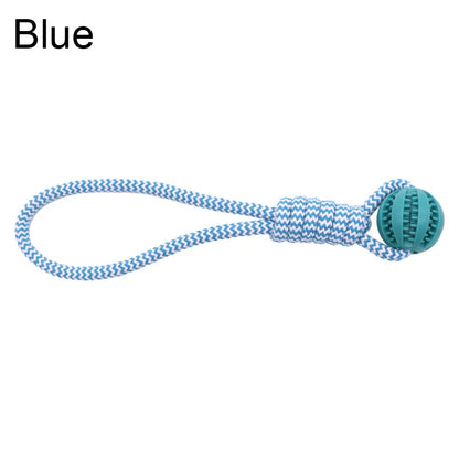 Pet Toy for Dogs, Durable Cotton Rope Hand-Held Treat-Dispensing Ball, Teeth-Cleaning and Training Interactive Puzzle Toy Ball
