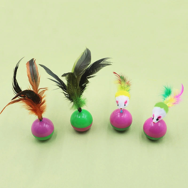 Natural feather plush mouse tumbler resistant to scratching and biting cats to relieve boredom toys and pet supplies