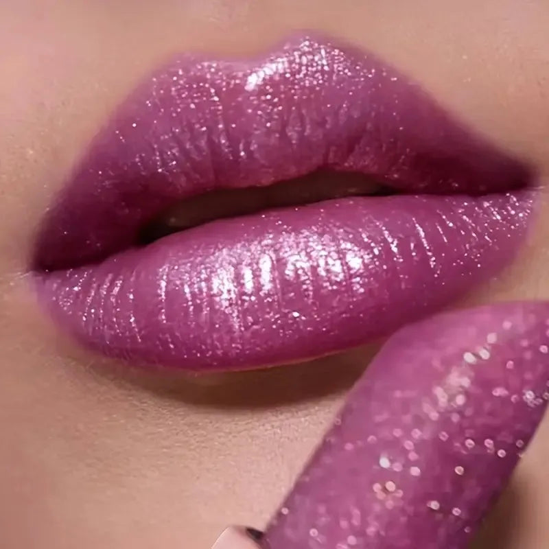 Pudaier Glitter Pearlescent Lipstick: Waterproof Diamond Shimmer & Hydrating Glow