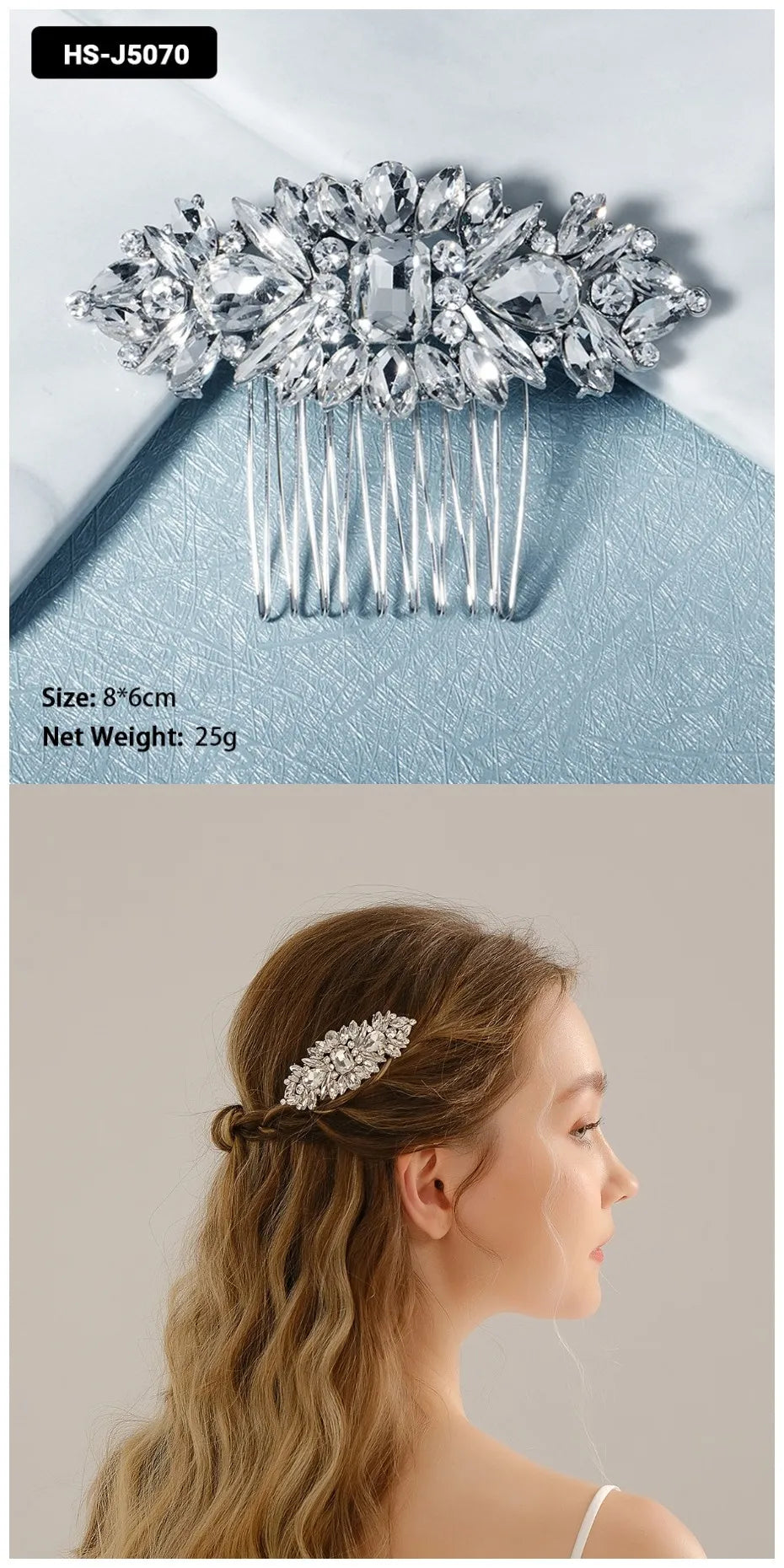 Crystal Bridal Hair Comb.