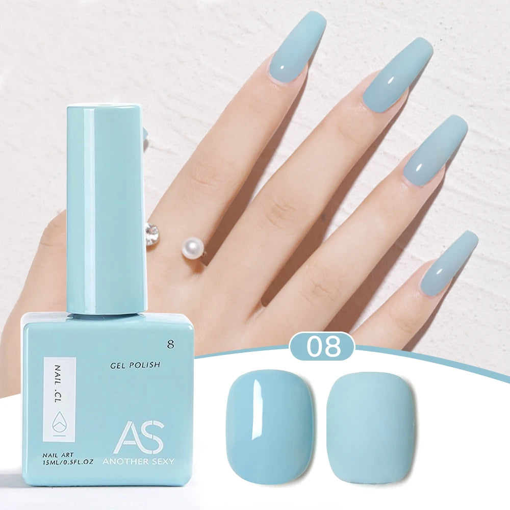 AS 1pc 15ml Bright Yellow Gel Nail Polish Starter Pure Soak Off No Wipe Nail Gel Polish Varnish Suitable For All Seasons