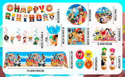 One Piece Birthday Party Supplies Set – 117pcs 🎉🏴‍☠️
