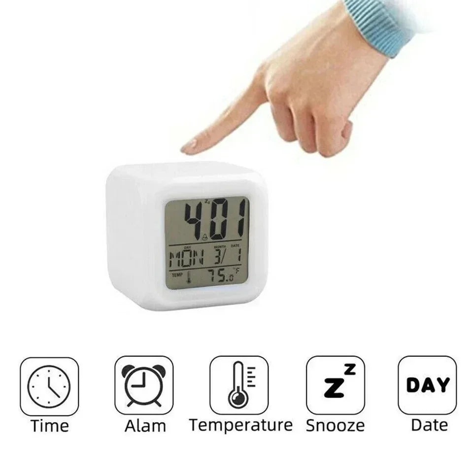 Anime Cartoon Pok é mon Cartoon Alarm Clock Creative Student 8x8x8cm LED Cube with Colorful Light Display Time Week Month