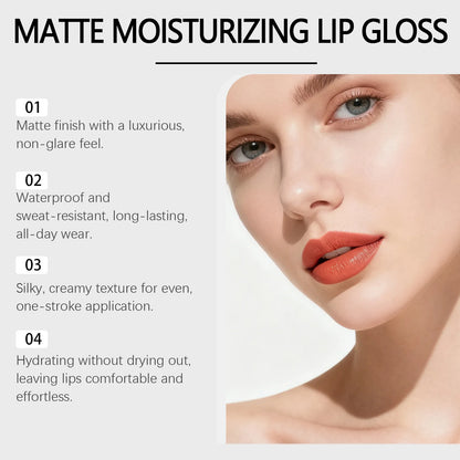 Premium Matte Lip Balm Smooth Matte Finish Reduce Dry Lines Lasting Pigment Natural Look Lightweight Moisturize 6-Color Lipstick