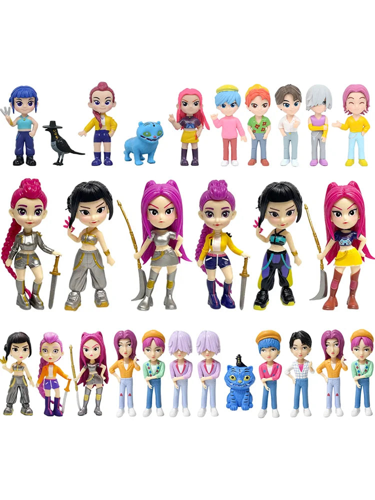 HOT Anime Kpops Demon Hunters Figure Rumi Zoe Mira anime polyvinyl chloride character collection desktop trinkets Childrens gift