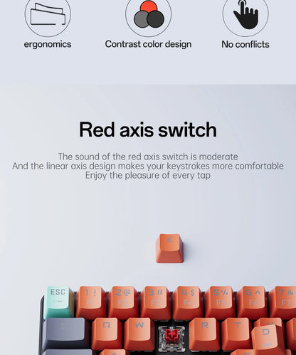 MUCAI 61 key USB hot swappable wired e-sports mechanical keyboard LED backlit axis gaming mechanical keyboard desktop red axis