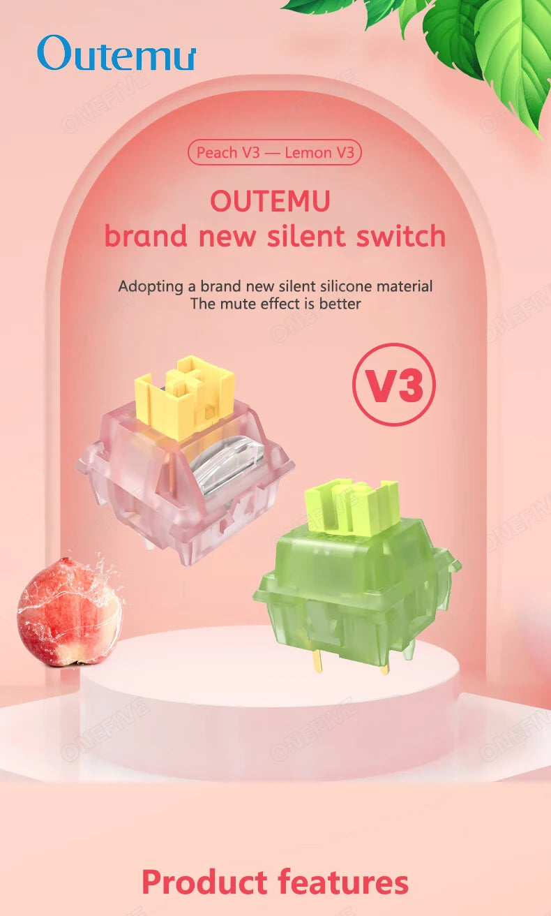 Outemu Silent Peach Switches.