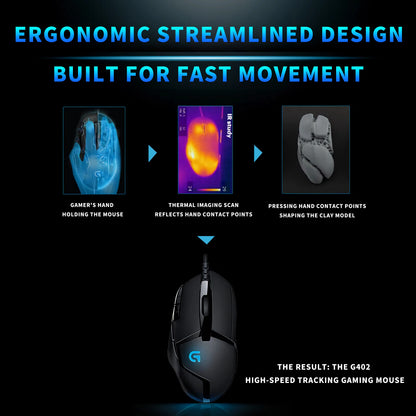 Logitech (G) G402 gaming mouse wired mouse e-sports mechanical macro programming mouse CSGO eating chicken computer competitive