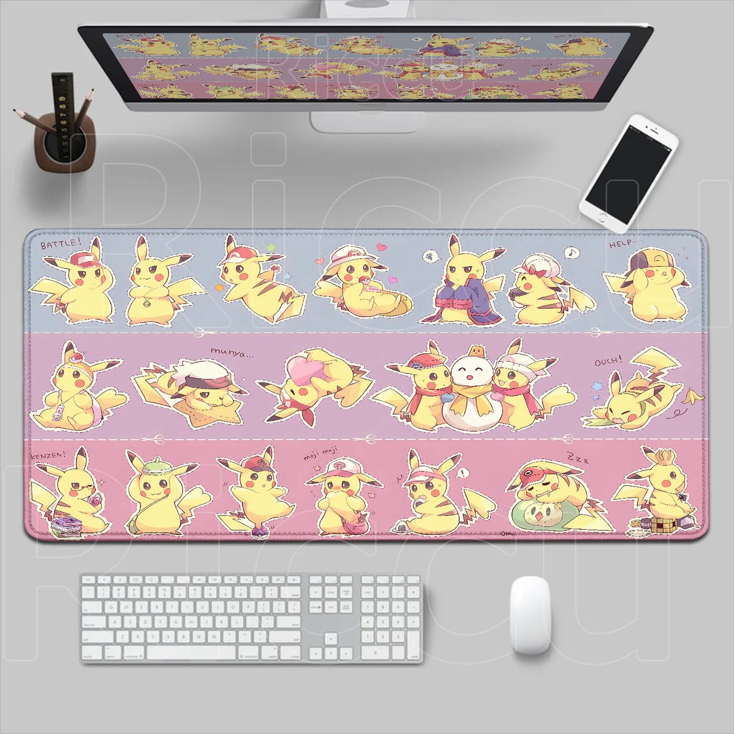 HD 900x400 Rubber Large PC Mousepad Gaming Mouse Pad Accessories Pikachu Slowpoke XXL Desk Keyboard Mat Computer Laptop Mausepad