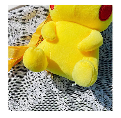 30cm Pokemon Fashion Japanese Anime Fun Cartoon Small Bag Pikachu Plush Doll Backpack Girl Cute Pikachu Plush Backpack