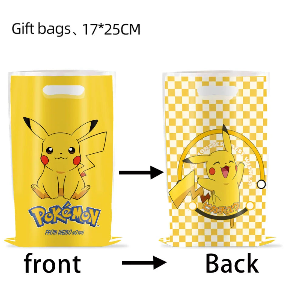 Pikachu Birthday Gift Bag Pokemon Figures Pokemon Gift Bag Pikachu Candy Bag Packaging Giveaway Party Favors Guest Pokemon Gift