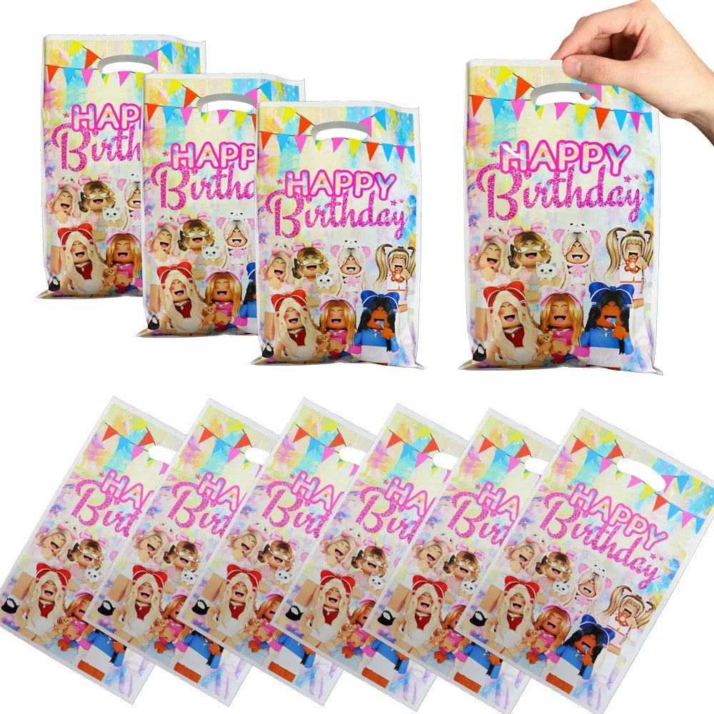 Hot Roblox Party Favors Gifts Slap Bracelets Stickers Goodie Bag Fillers Supplies Children's Birthday Souvenirs Decoration Toys