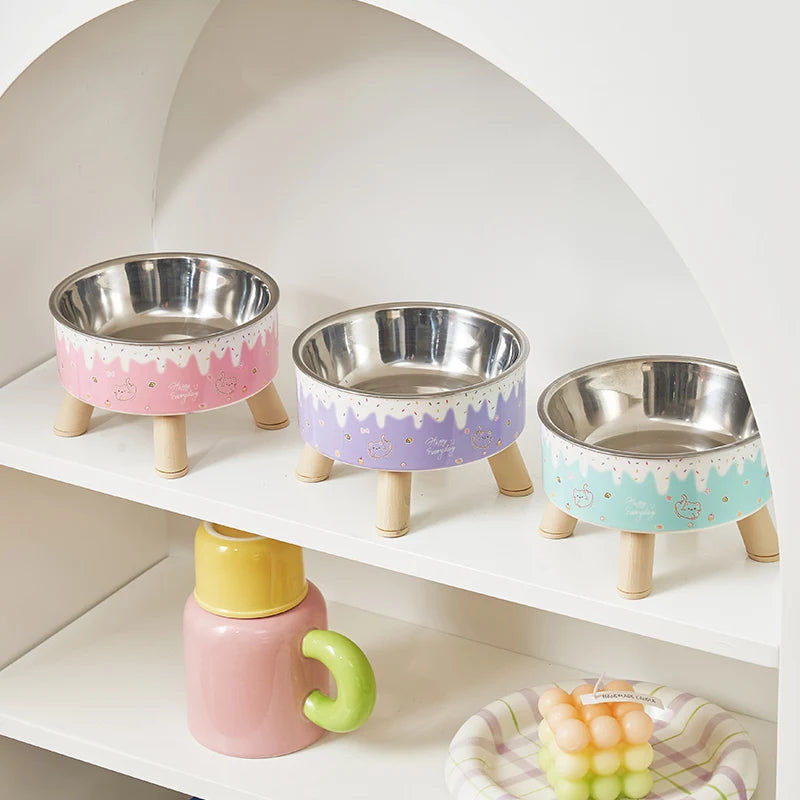 Ice Cream Design Raised Pet Bowl 🍦🐶🐱