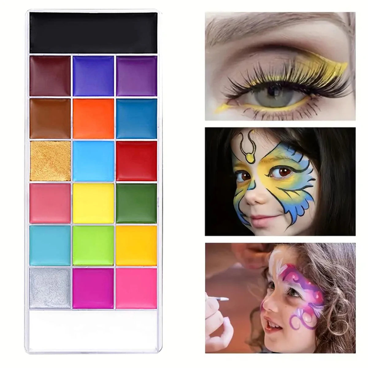20 Colors Professional Face Paint Body Paint with Brush Water Based Face painting Makeup Safe Single Color For Adults Cosplay