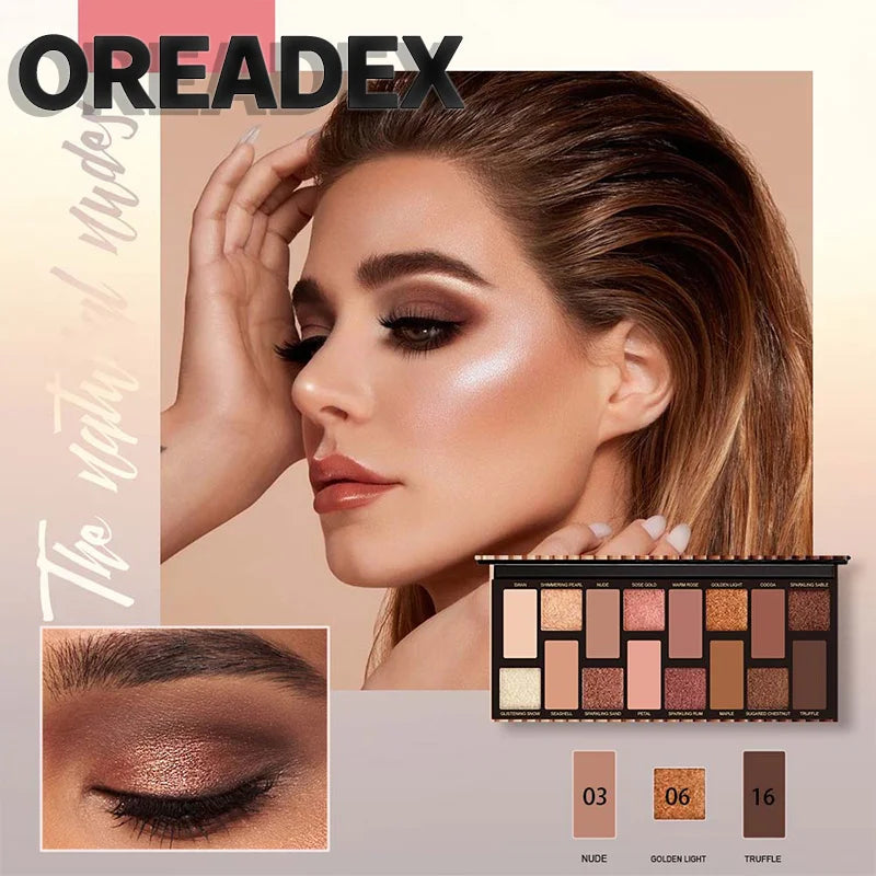 Essential Korean Style Eye Makeup 16 Color Eyeshadow Palette Matte Finish Waterproof Sweatproof Long Lasting and Smudge Proof