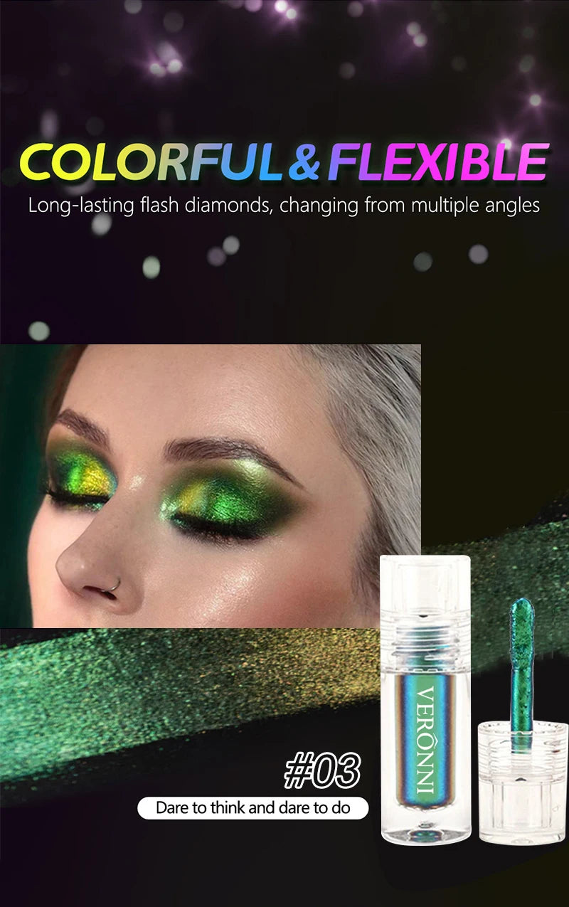 Chameleon Liquid Eyeshadow Long Lasting Multichrome Duochrome Eyeshadow Pigments Aurora Eyeshadow Glitter Makeup Party Cosmetic