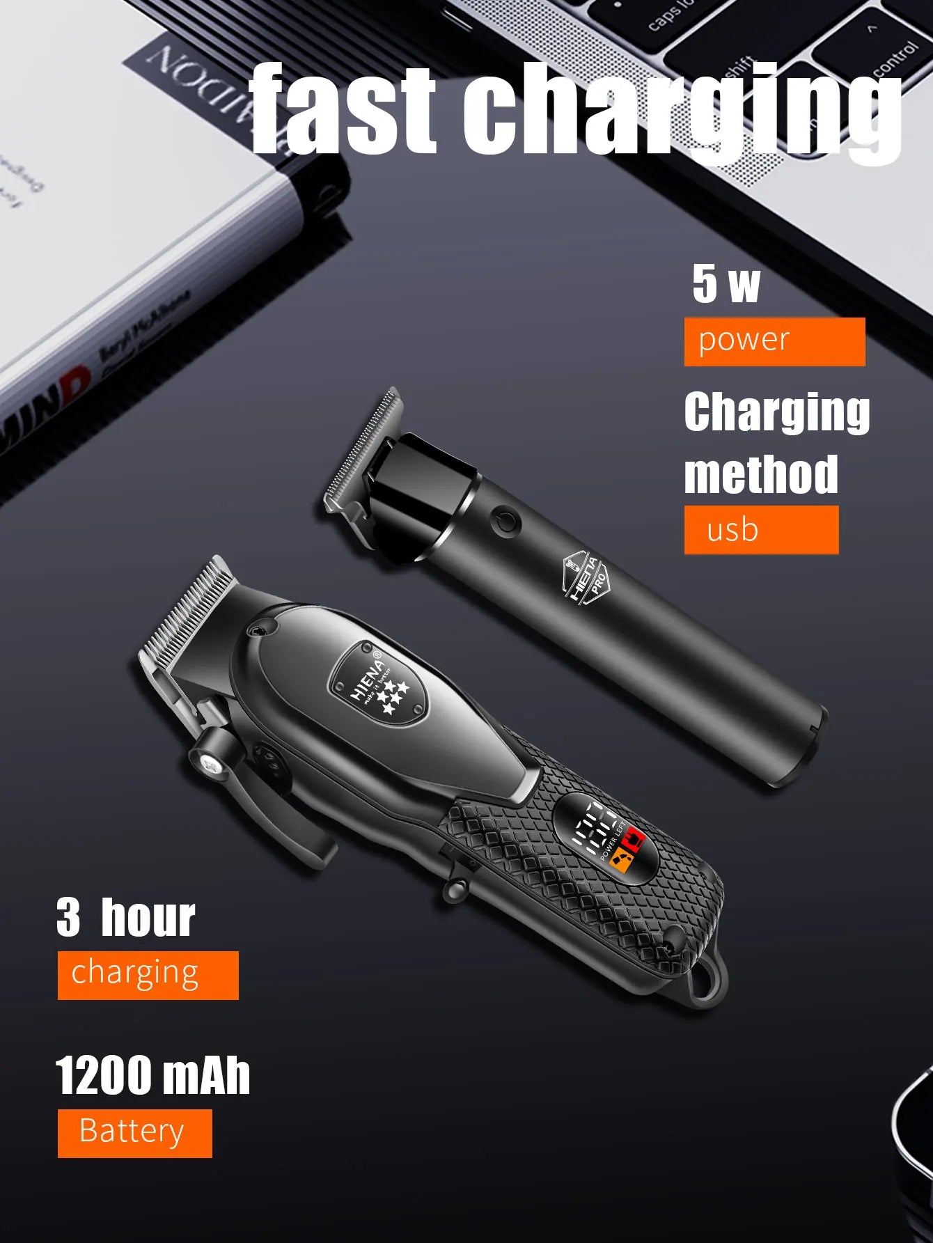 hiena Hair Clipper Kit for Men Electric Shaver Hair Trimmer Professional Cutting Machine Hair Trimmer with LCD Digital Display