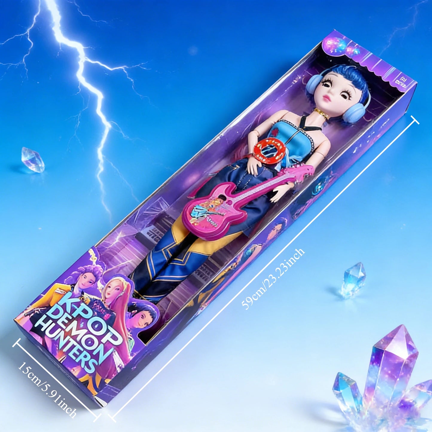 60cm Large Musical Plastic Kpop  Dolls | Posable Moving Eyes Rumi Mira Zoey Princess DIY Birthday Gifts