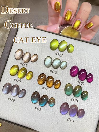 ZH Super Bright 12 Constellations Cat Eye Gel Nail Polish 2025 New Autumn Winter Whitening Glass Bead Nail Art Nail Supplies