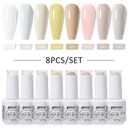 Arte Clavo 8Pcs/Set Gel Nail Polish Set 15ml Colorful Semi Permanent For Manicure Varnish Soak Off UV LED Nail Art Gel Kits