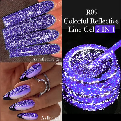 LILYCUTE 5ml Super Bright Silver Metallic Painting Liner Gel Nail Polish Drawing Stripe Graffiti Mirror Pull Line UV Gel Varnish