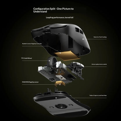AULA X9 Max Ultra Gaming Mouse Wireless Tri Mode Dual 8KHz 500mAh PAW3950 Lightweight Ergonomic Esports Mouse Gaming Accessories