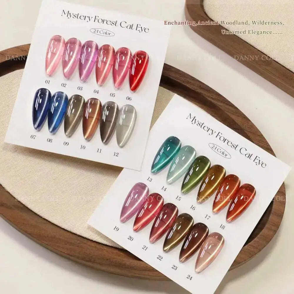 TMPTA/HEMA/TPO Free Magnetic Gel Nail Polish Set With Color Display Cat's Eye Nail Gel Kit Soak Off UV LED Magnet Gel 15ml