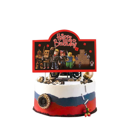Hot Roblox Disposable Tableware Tableware Set Tablecloth Napkins Candy Box Gift Bag Kids Birthday Party Supplies Gifts