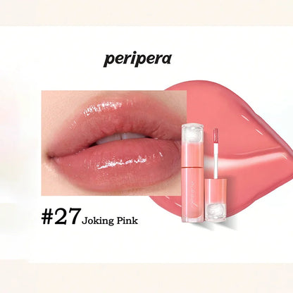 K-Beauty Glass Lip Gloss Tint,Watery Shine, 16H Moisture, Non-Sticky & Mask Friendly,Natural Plump Look