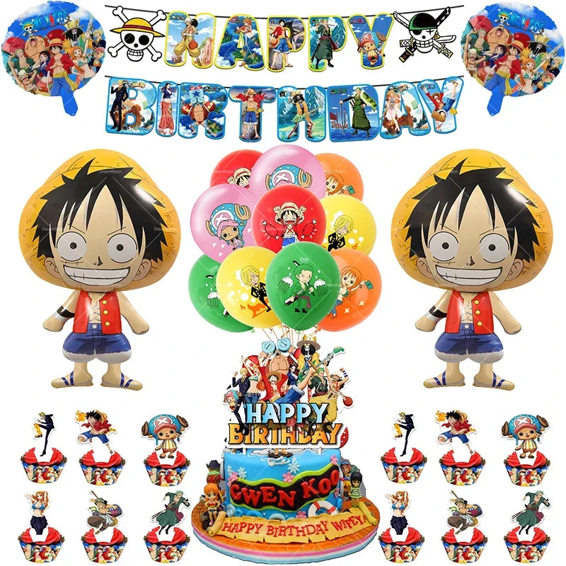 One Piece Luffy Foil & Latex Birthday Balloon Set 🎉🏴‍☠️