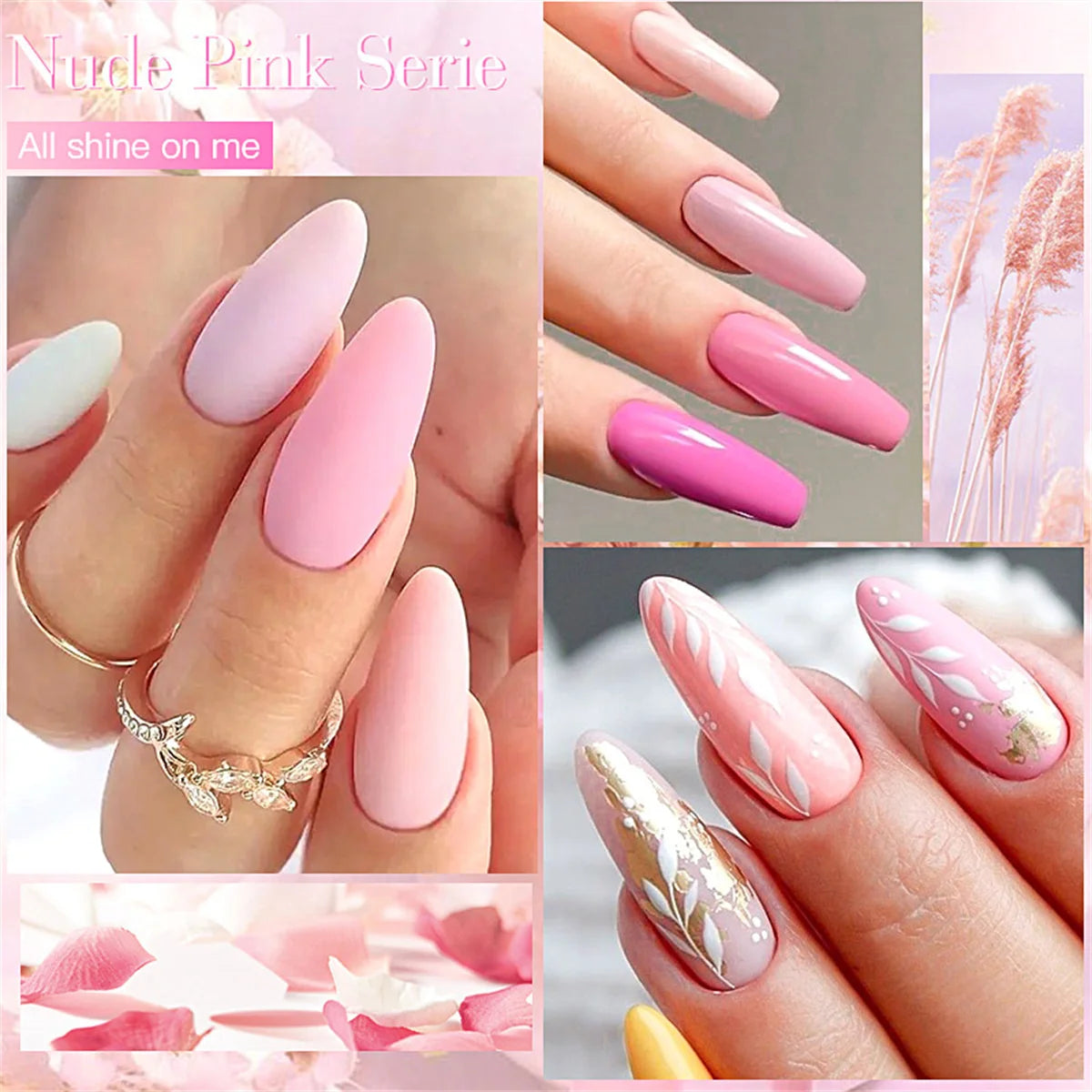 27pcs Gel Nail Polish Set Pink Red Glitter Semi Permanent UV Gel Polish Kits All For Manicure Soak Off Vernis DIY Nail Supplies