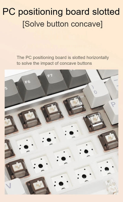 AULA F108 PRO/F108 Mechanical Keyboard Custom 100% Layout RGB Backlight Wireless Bluetooth Hifi Switch Gaming Keyboard