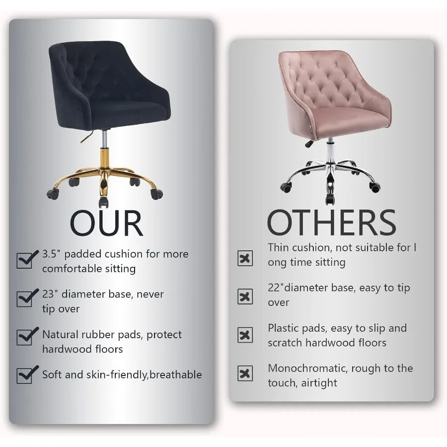 Velvet Swivel Office Chair