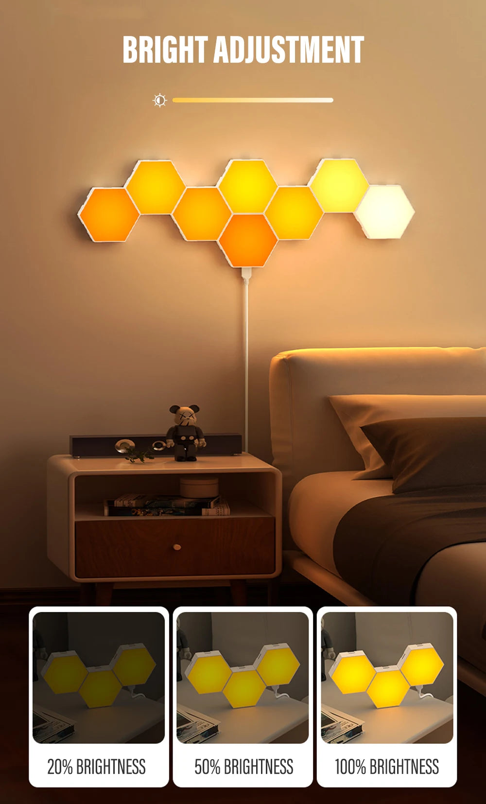 RGB Hexagon Wall Light 🔷🌈