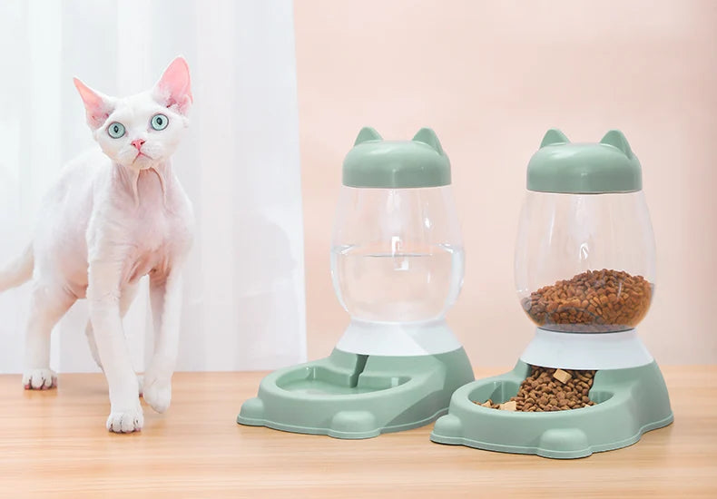 HOOPET 2025 New Cat Bowl 3 Colors Pet Automatic Feeder Dog Drinking Bowl Dispenser for Puppy Cat Food Water Bowl Pet Accessaries
