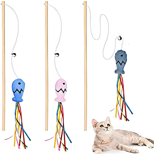 Wooden Cat Wand Toy.