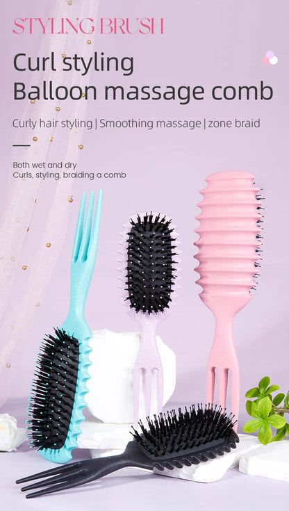 1PC Candy bursh Curly Hair Styling Brush: Defined Curls on Wet Hair- Nylon Bristles Detangling Volumizing Comb for All Hair Type