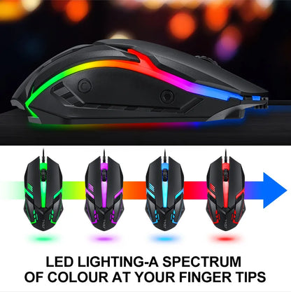 T-WOLF 4-in-1 Ultimate Gaming Combo: RGB Keyboard, Mouse, Headset & Pad