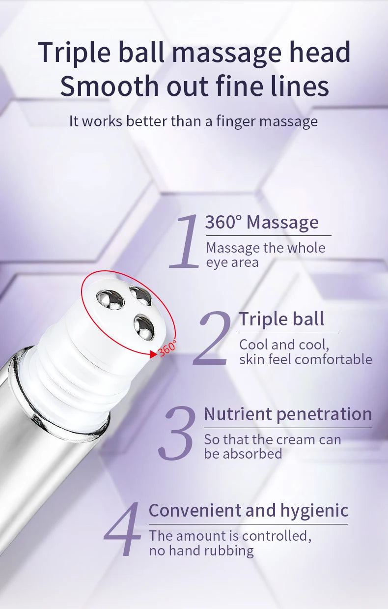 O'CHEAL Rapid Wrinkle Repair Eye Cream: Triple-Roller Massager & Hyaluronic Acid