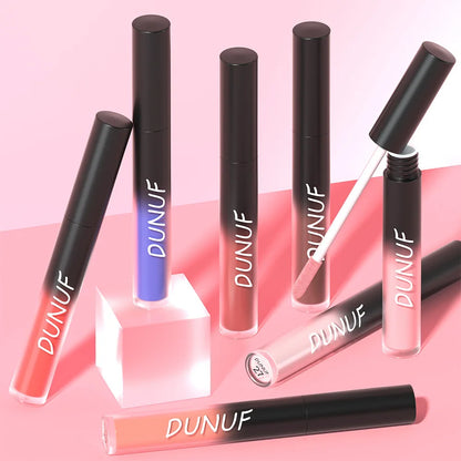 DUNUF 32 Color Matte Liquid Lipstick: Bold Pigment Non-Stick Lip Glaze