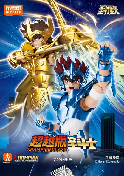 Original BLOKEES Saint Seiya Sagittarius Seiya Pegasus Aiolos Tenma Pegasus Action Figure Toy Assembly Figure Toys Gift