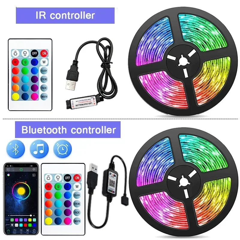 USB RGB LED Strip Lights with App Control (1–30m)