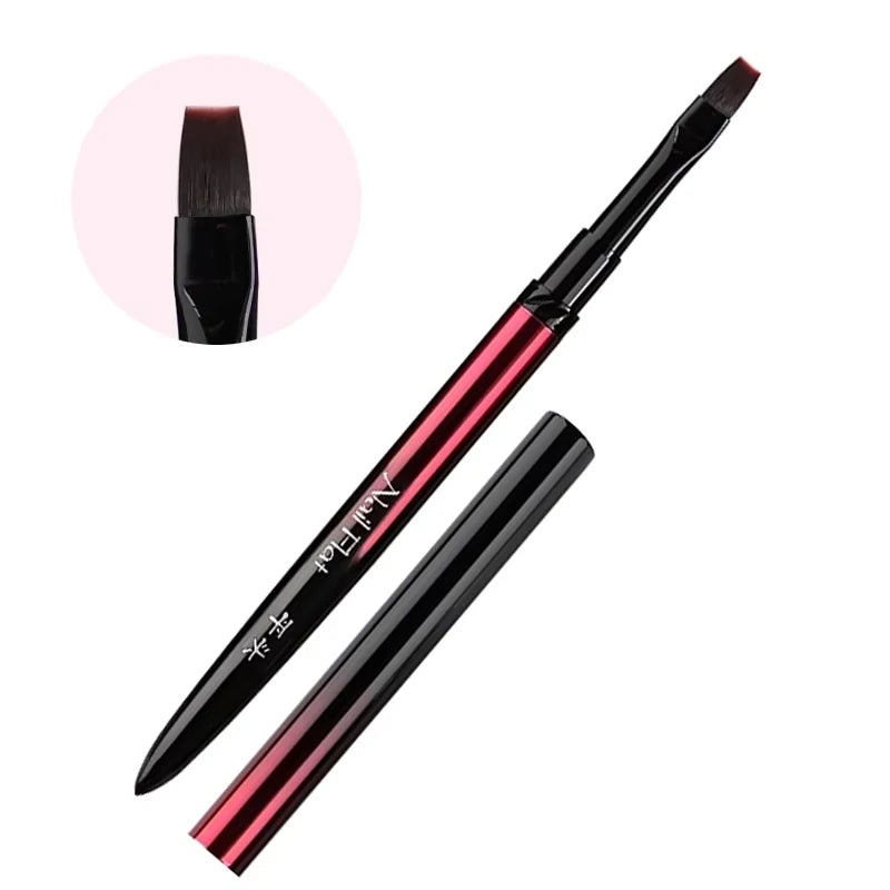 Nail Art Brush Metal Handle Phototherapy Acrylic UV Gel Brush Nails Extension Builder Painting Drawing Pen DIY Manicure Tools