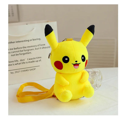 30cm Pokemon Fashion Japanese Anime Fun Cartoon Small Bag Pikachu Plush Doll Backpack Girl Cute Pikachu Plush Backpack