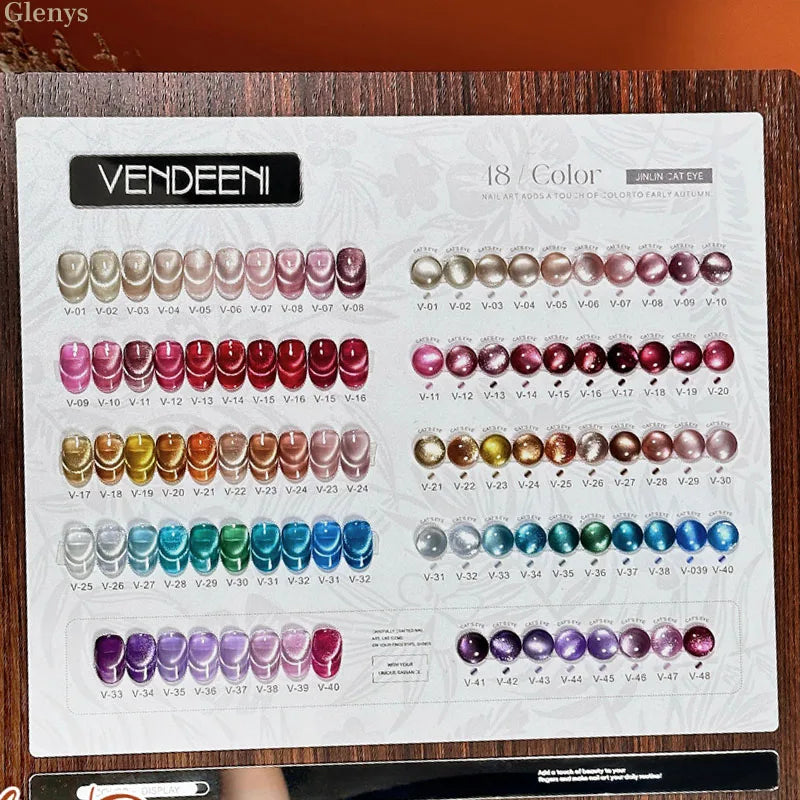 Glenys 50 color cat's eye nail polish glue All net popular advanced immersion gel UV LED nail salon art varnish set