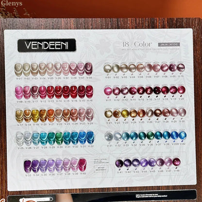 Glenys 50 color cat's eye nail polish glue All net popular advanced immersion gel UV LED nail salon art varnish set